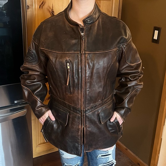 Harley Davidson Motorcycle Leather Jacket 90’s - Picture 2 of 14